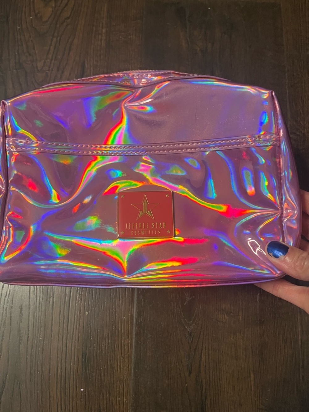 Jeffree Star Holographic Pink Iridescent Cosmetic Pouch